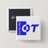 Badge Carré 5 Cm Bleu et blanc d'OT (Devant & derrière)