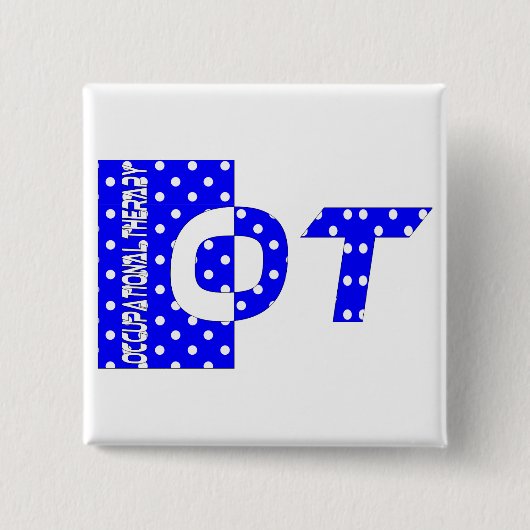 Badge Carré 5 Cm Bleu et blanc d'OT (Devant)
