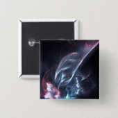Badge Carré 5 Cm Bleu nébuleux Abstrait et violet (Devant & derrière)