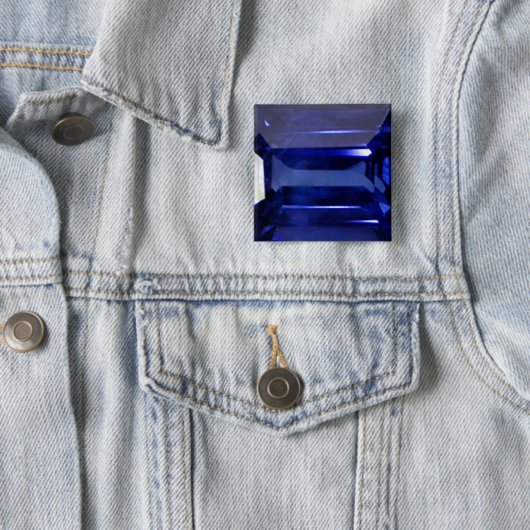 Badge Carré 5 Cm Bleu saphir (En situation)