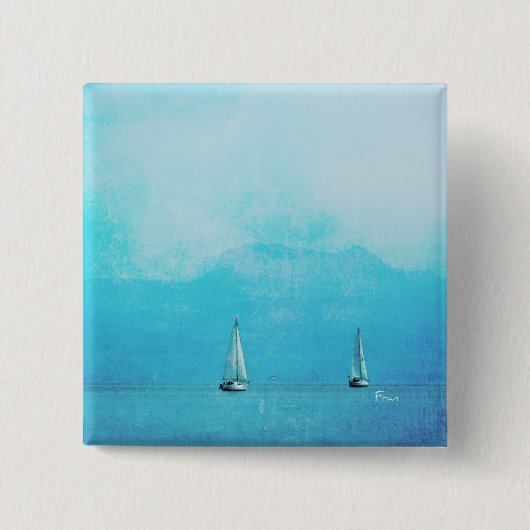 Badge Carré 5 Cm bleu voile (Devant)