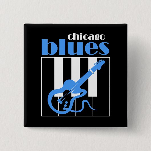 Badge Carré 5 Cm Bleus de Chicago (Devant)