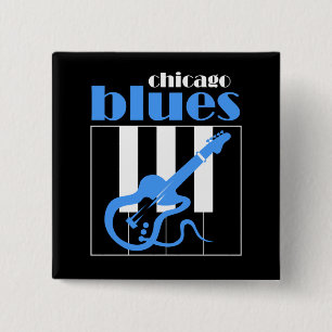 Badge Carré 5 Cm Bleus de Chicago
