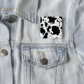 Badge Carré 5 Cm Blobs Noir Et Blanc (En situation)