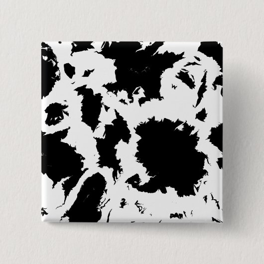 Badge Carré 5 Cm Blobs Noir Et Blanc (Devant)