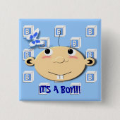 Badge Carré 5 Cm Bloc-Bouton (Devant)