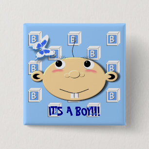 Badge Carré 5 Cm Bloc-Bouton