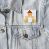 Badge Carré 5 Cm blocs de construction (En situation)