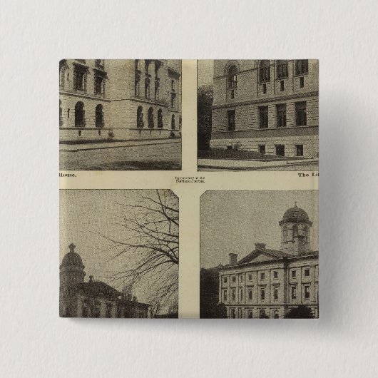 Badge Carré 5 Cm Blocs principaux, Portland (Oregon) (Devant)