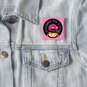 Badge Carré 5 Cm Blond Rocking Big Sister (En situation)