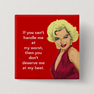 Badge Carré 5 Cm Blonde Glamor Girl
