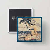 Badge Carré 5 Cm Blonde Kneeling Modèle de bikini Thunder_Cove (Devant & derrière)