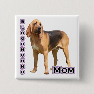 Badge Carré 5 Cm Bloodhound Maman 4 - Bouton