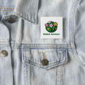 Badge Carré 5 Cm Blooms de l'Assistant Médicale 2 (En situation)
