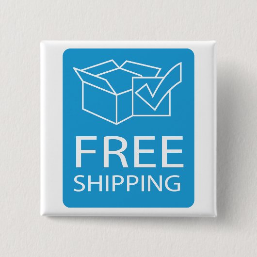 Badge Carré 5 Cm Blue and White Free Shipping Icon (Devant)