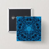 BADGE CARRÉ 5 CM BLUE DAHLIA (Devant & derrière)