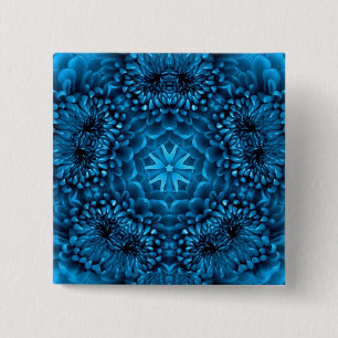 BADGE CARRÉ 5 CM BLUE DAHLIA