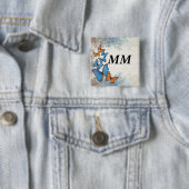 Badge Carré 5 Cm Blue floral (En situation)
