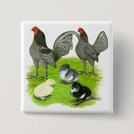 Badge Carré 5 Cm Blue Game Family (Devant)