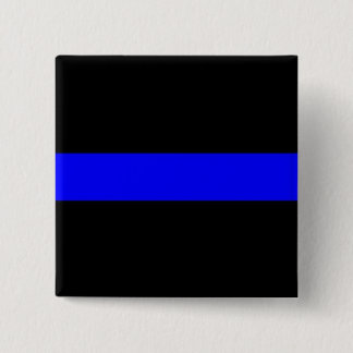 Badge Carré 5 Cm Blue Line mince se boutonnent