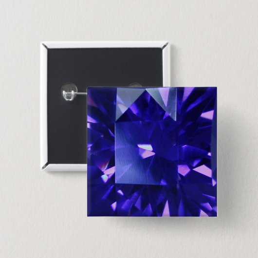 Badge Carré 5 Cm Blue Sapphire 2 (Devant & derrière)