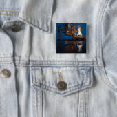 Badge Carré 5 Cm Blue Sky for Space Shuttle Atlantis Launch (En situation)
