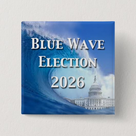 Badge Carré 5 Cm Blue Wave Election 2026 (Devant)