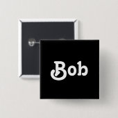Badge Carré 5 Cm Bob bouton (Devant & derrière)