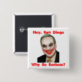 Badge Carré 5 Cm Bob Filner : Pourquoi si sérieux ? (Devant & derrière)