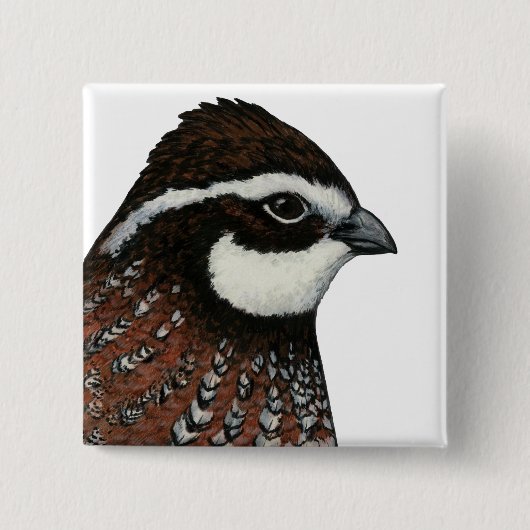 Badge Carré 5 Cm Bobwhite Quail Head (Devant)