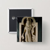 Badge Carré 5 Cm Bodhisattva Padmapani, Sarnath (Devant & derrière)