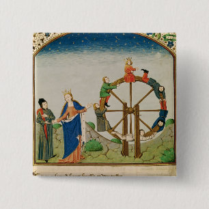 Badge Carré 5 Cm Boethius avec la roue de la fortune