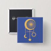 Badge Carré 5 Cm Bohemian Dream Catcher Thunder_Cove (Devant & derrière)