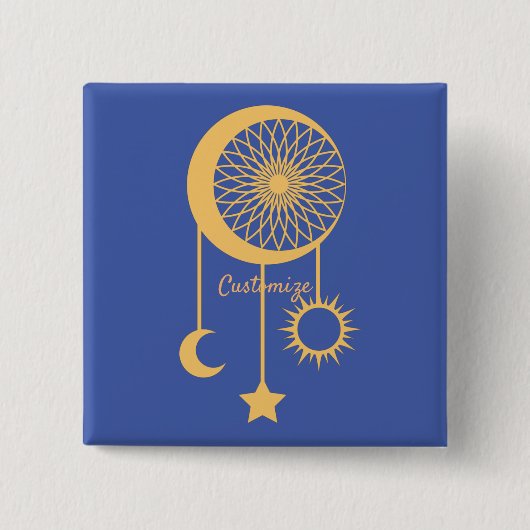 Badge Carré 5 Cm Bohemian Dream Catcher Thunder_Cove (Devant)