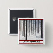 Badge Carré 5 Cm Bois d'hiver (Devant & derrière)