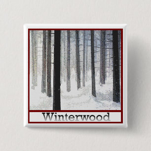 Badge Carré 5 Cm Bois d'hiver