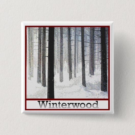 Badge Carré 5 Cm Bois d'hiver (Devant)