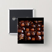 Badge Carré 5 Cm Boîte de chocolats, bonbons au chocolat à (Devant & derrière)