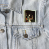 Badge Carré 5 Cm Boîte d'écriture de style chinois (En situation)