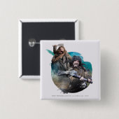 Badge Carré 5 Cm Bombur et Bofur (Devant & derrière)