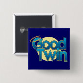 Badge Carré 5 Cm Bon jumeau (Devant & derrière)