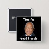 Badge Carré 5 Cm Bon problème politique (Devant & derrière)