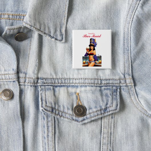 Badge Carré 5 Cm Bonafide barre serveuse Thunder_Cove (En situation)