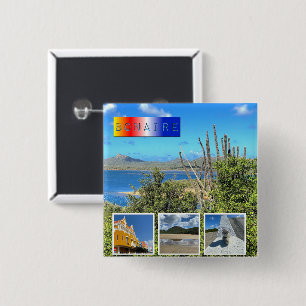Badge Carré 5 Cm Bonaire Photo Collage carte à plat