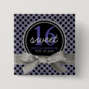 Badge Carré 5 Cm Bonbon mignon 16 à pois de regard de parties