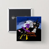 Badge Carré 5 Cm Bonbons ou bonbons (Devant & derrière)