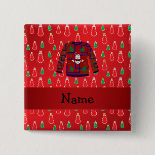 Badge Carré 5 Cm Bonhommes de neige laids nommés faits sur command