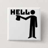 Badge Carré 5 Cm Bonjour  (Devant)