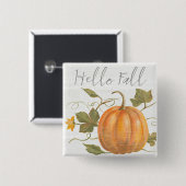 Badge Carré 5 Cm Bonjour automne (Devant & derrière)