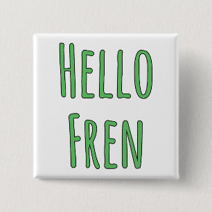 Badge Carré 5 Cm Bonjour Fren